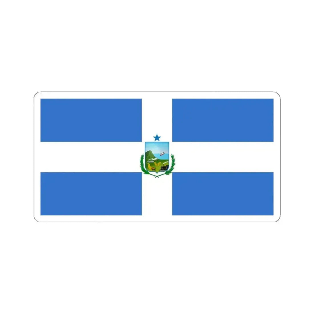 Flag of Manta Ecuador - STICKER Vinyl Kiss-Cut Decal 4 Inch White - The Sticker Space