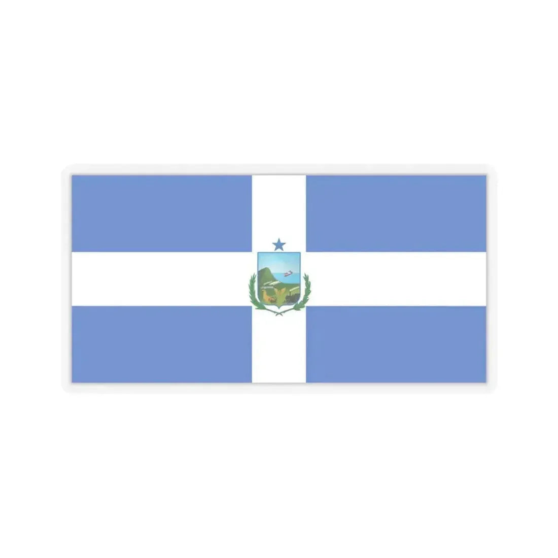 Flag of Manta Ecuador - STICKER Vinyl Kiss-Cut Decal 6 Inch Transparent - The Sticker Space