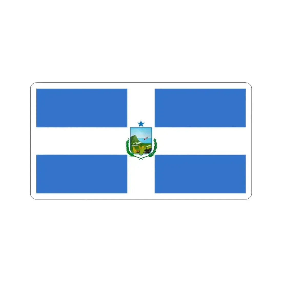 Flag of Manta Ecuador - STICKER Vinyl Kiss-Cut Decal 6 Inch White - The Sticker Space