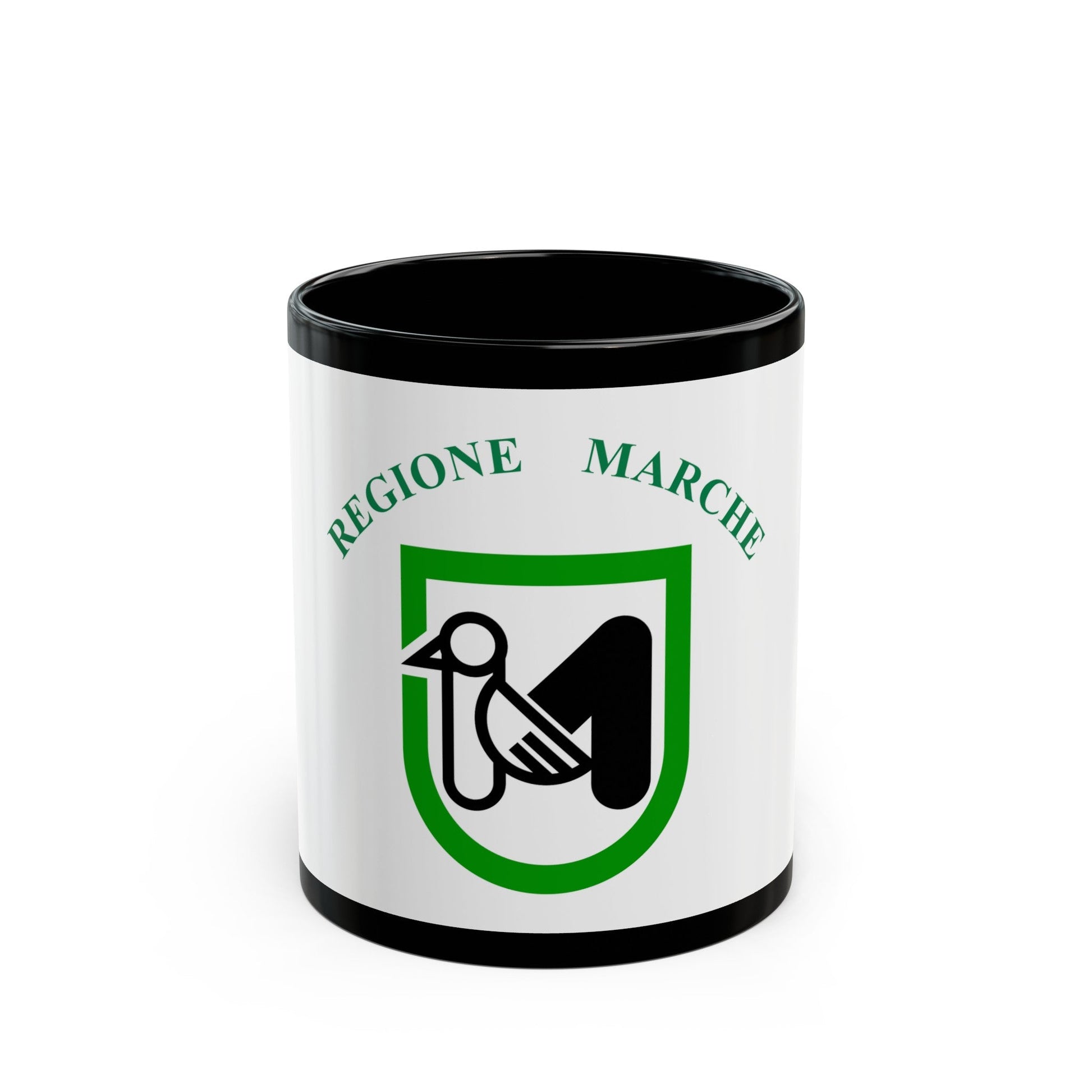 Flag of Marche Italy - Black Coffee Mug-11oz-The Sticker Space