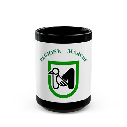 Flag of Marche Italy - Black Coffee Mug-15oz-The Sticker Space