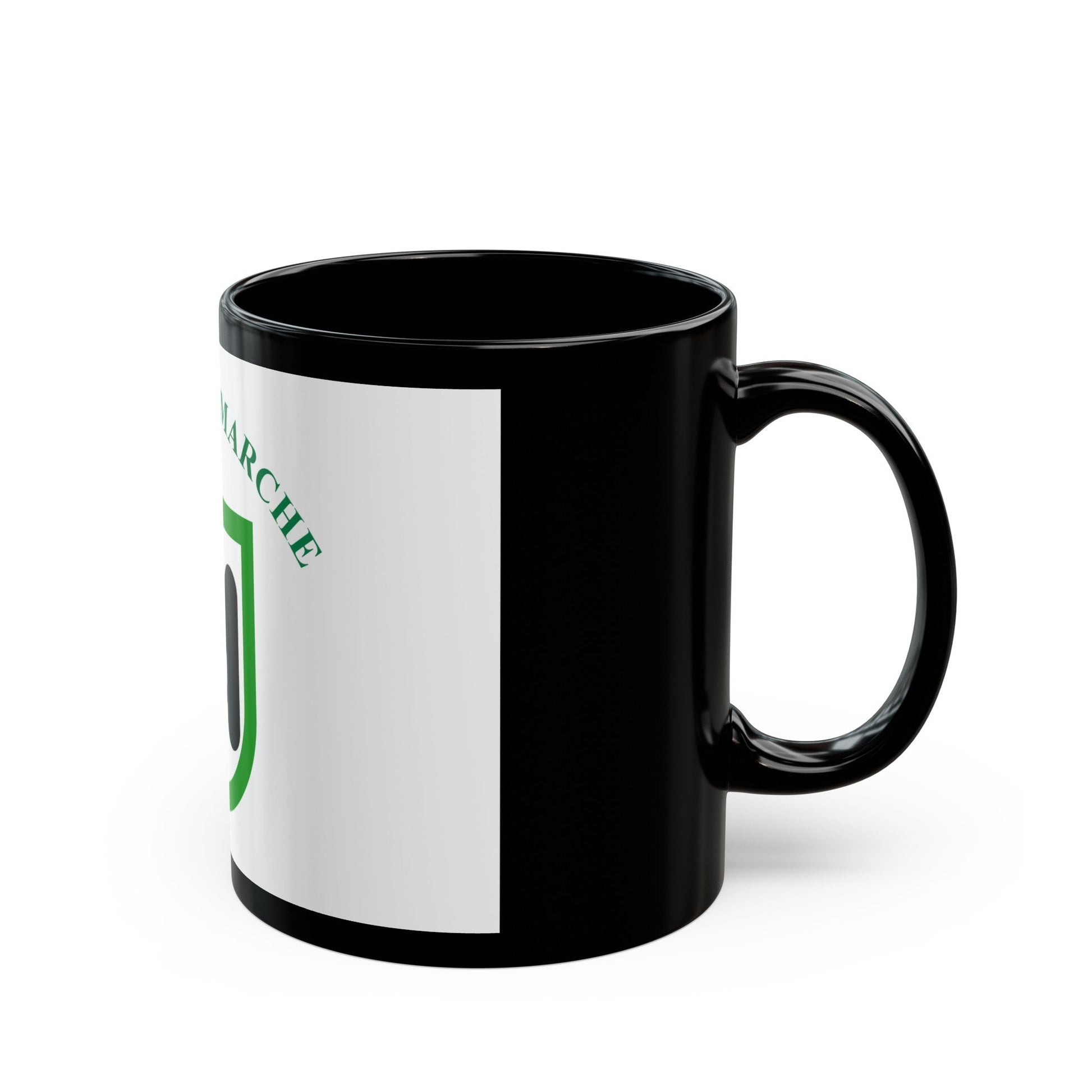 Flag of Marche Italy - Black Coffee Mug-The Sticker Space