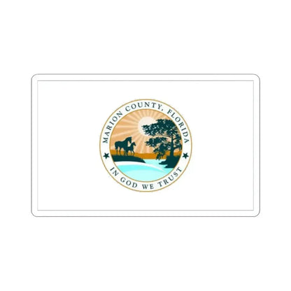 Flag of Marion County Florida (United States) STICKER Vinyl Kiss-Cut Decal 4 Inch White - The Sticker Space