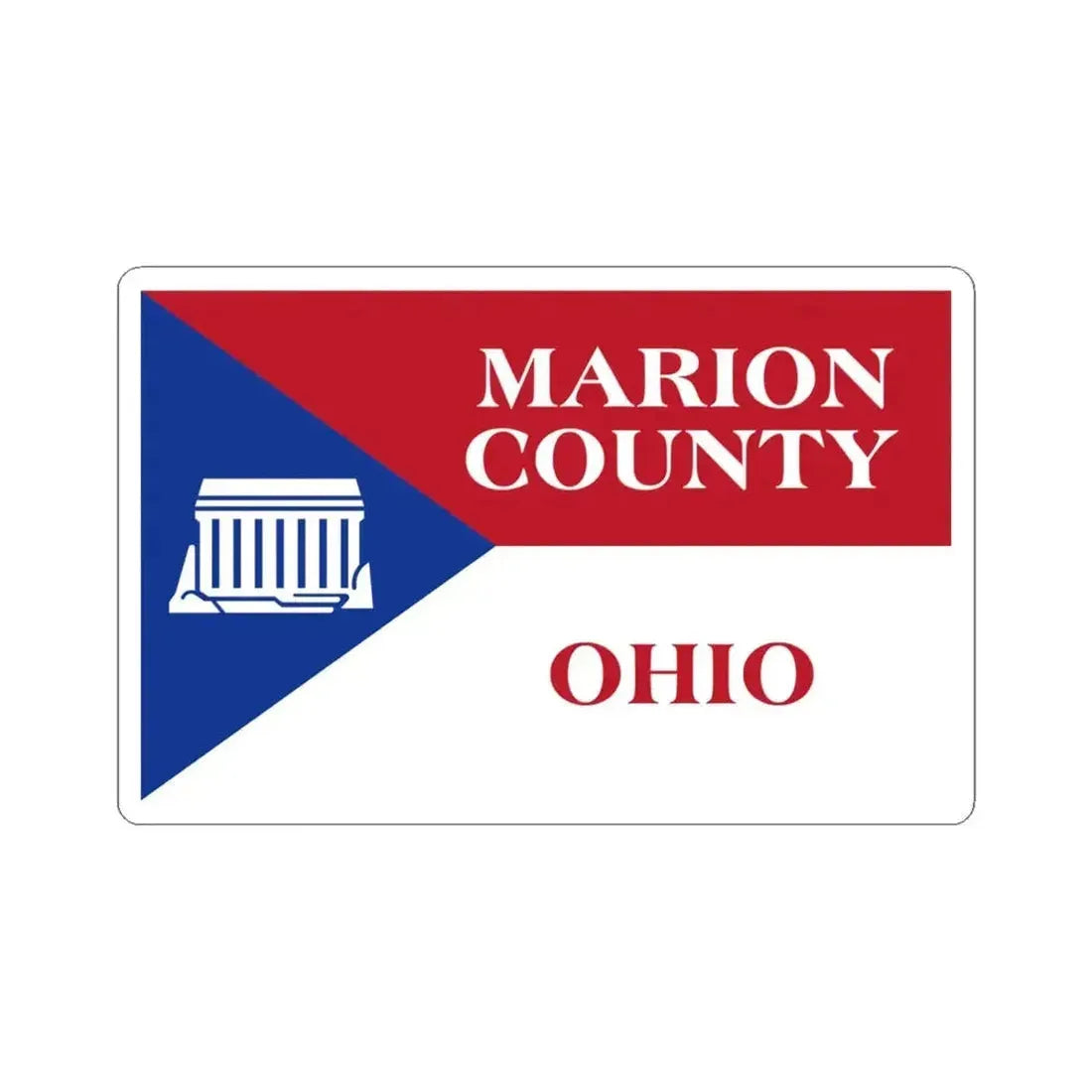 Flag of Marion County Ohio (United States) STICKER Vinyl Kiss-Cut Decal 6 Inch White - The Sticker Space