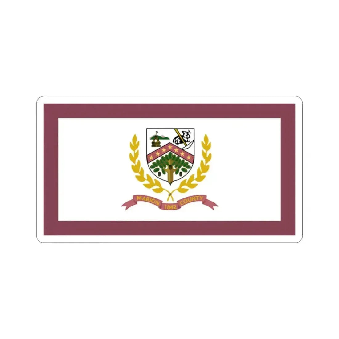 Flag of Marion County West Virginia (United States) STICKER Vinyl Kiss-Cut Decal 2 Inch White - The Sticker Space