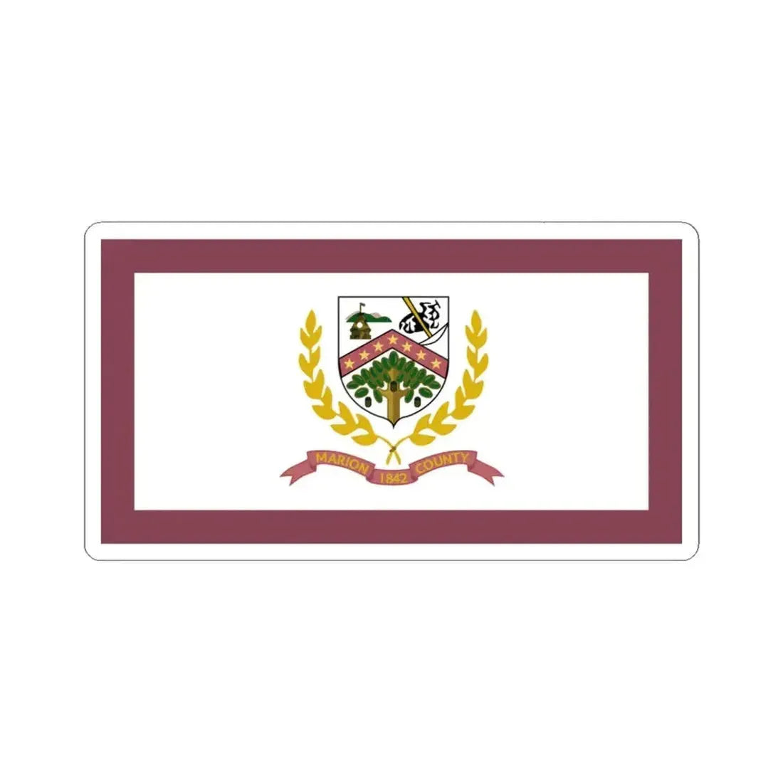 Flag of Marion County West Virginia (United States) STICKER Vinyl Kiss-Cut Decal 3 Inch White - The Sticker Space