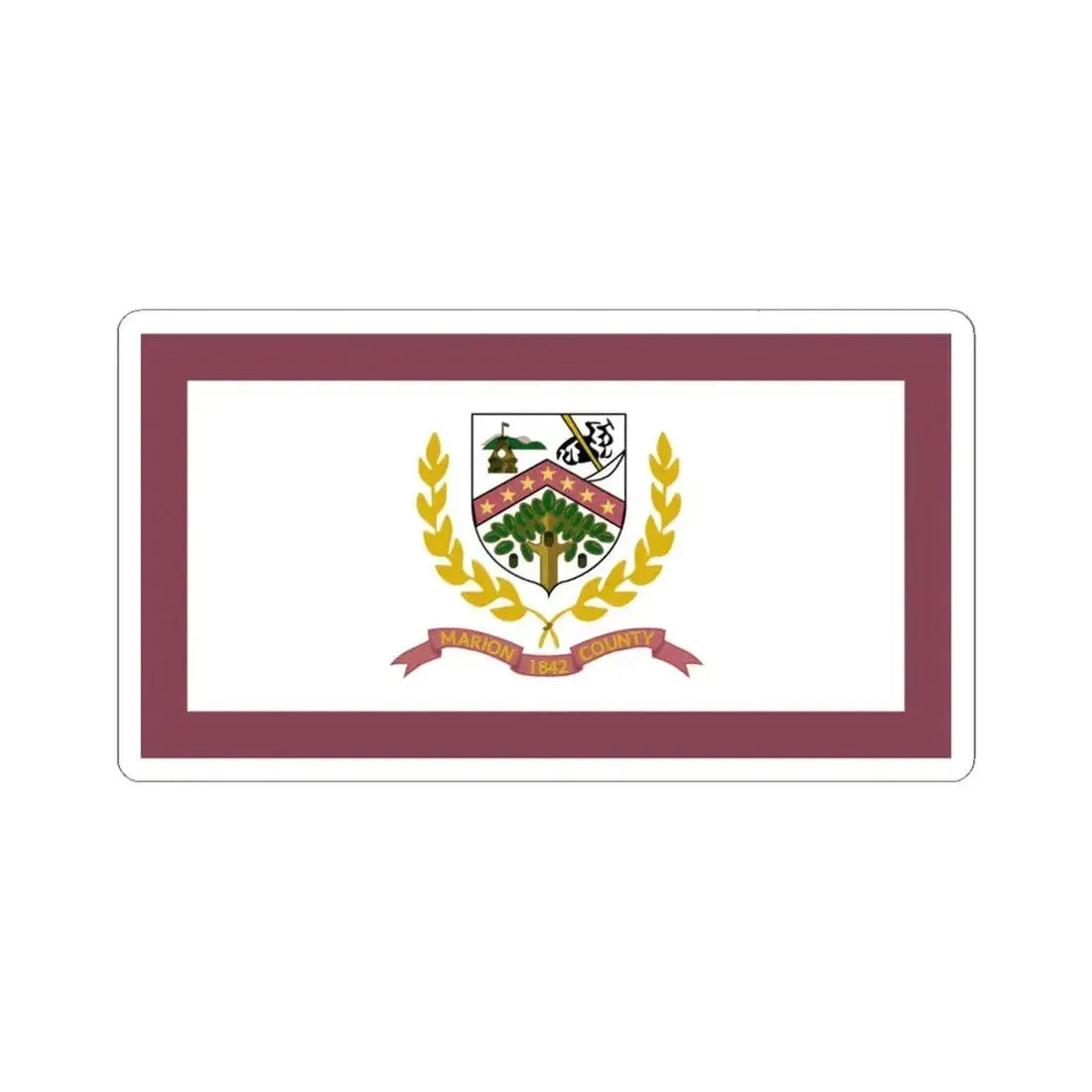 Flag of Marion County West Virginia (United States) STICKER Vinyl Kiss-Cut Decal 4 Inch White - The Sticker Space