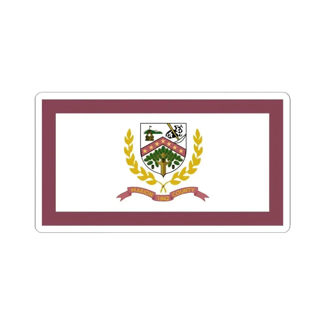 Flag of Marion County West Virginia (United States) STICKER Vinyl Kiss-Cut Decal 6 Inch White - The Sticker Space