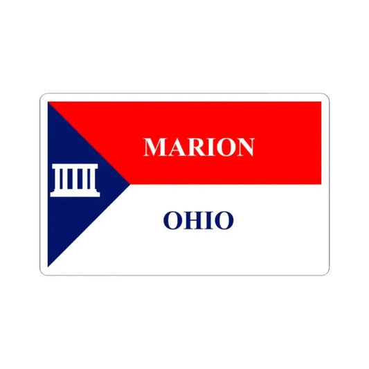 Flag of Marion Ohio (United States) STICKER Vinyl Kiss-Cut Decal 2 Inch White - The Sticker Space