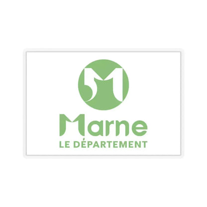 Flag of Marne France - STICKER Vinyl Kiss-Cut Decal 2 Inch Transparent - The Sticker Space