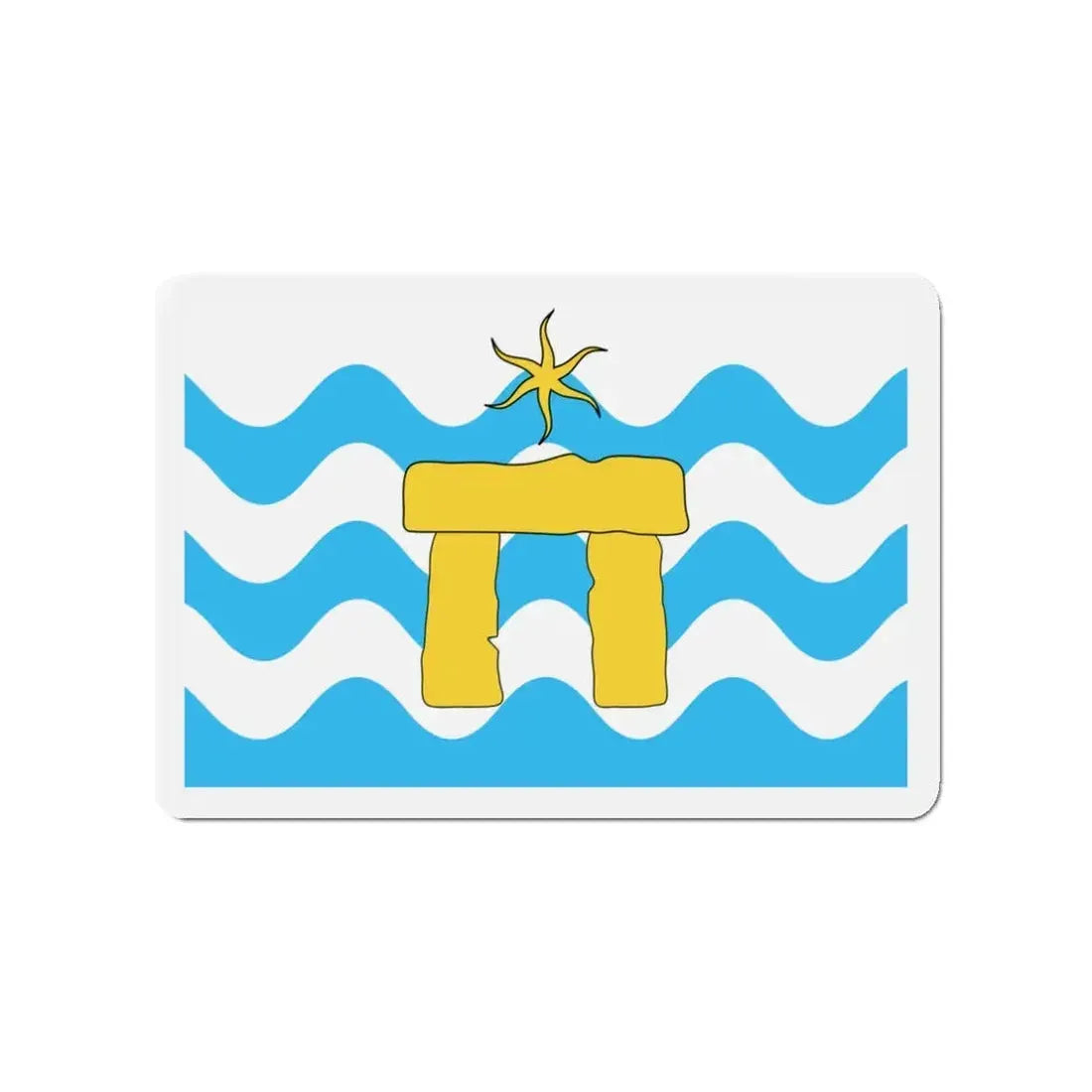 Flag of Mġarr Malta - Refrigerator Magnet 3 Inch - The Sticker Space