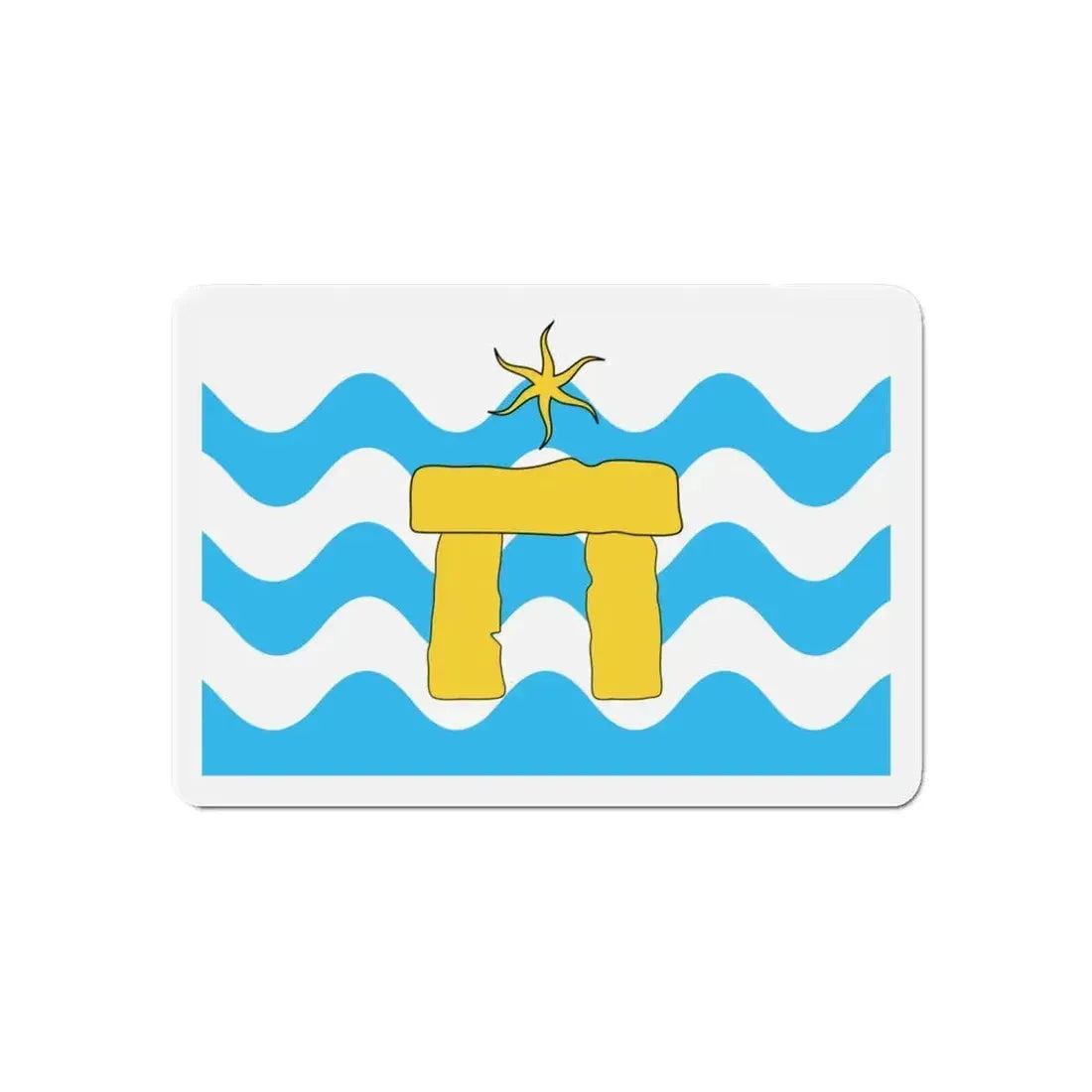Flag of Mġarr Malta - Refrigerator Magnet 6 Inch - The Sticker Space