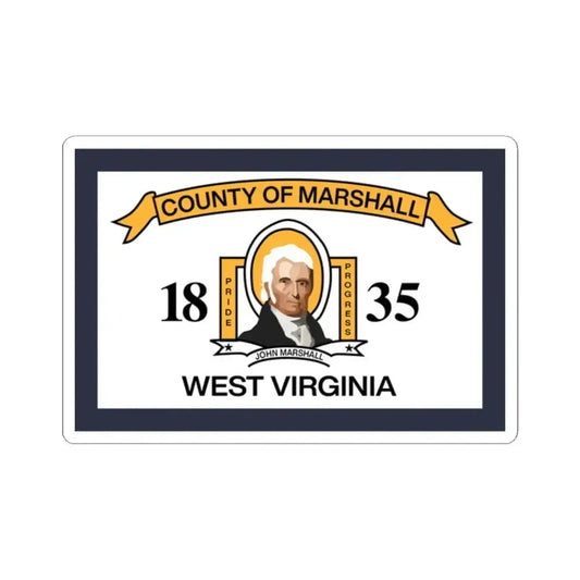 Flag of Marshall County West Virginia (United States) STICKER Vinyl Kiss-Cut Decal 2 Inch White - The Sticker Space