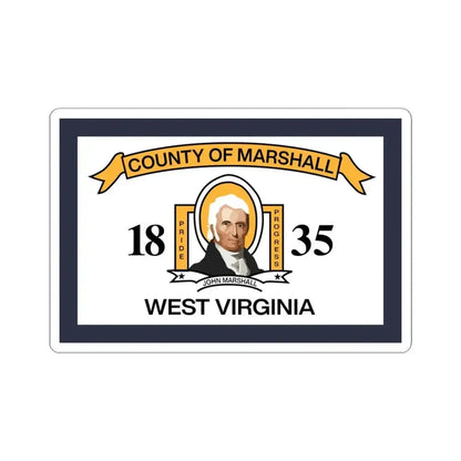 Flag of Marshall County West Virginia (United States) STICKER Vinyl Kiss-Cut Decal 6 Inch White - The Sticker Space