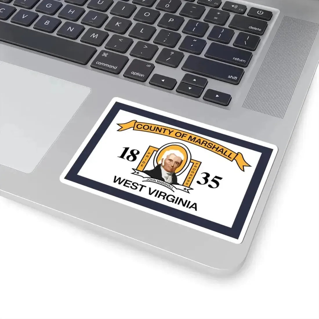 Flag of Marshall County West Virginia (United States) STICKER Vinyl Kiss-Cut Decal - The Sticker Space