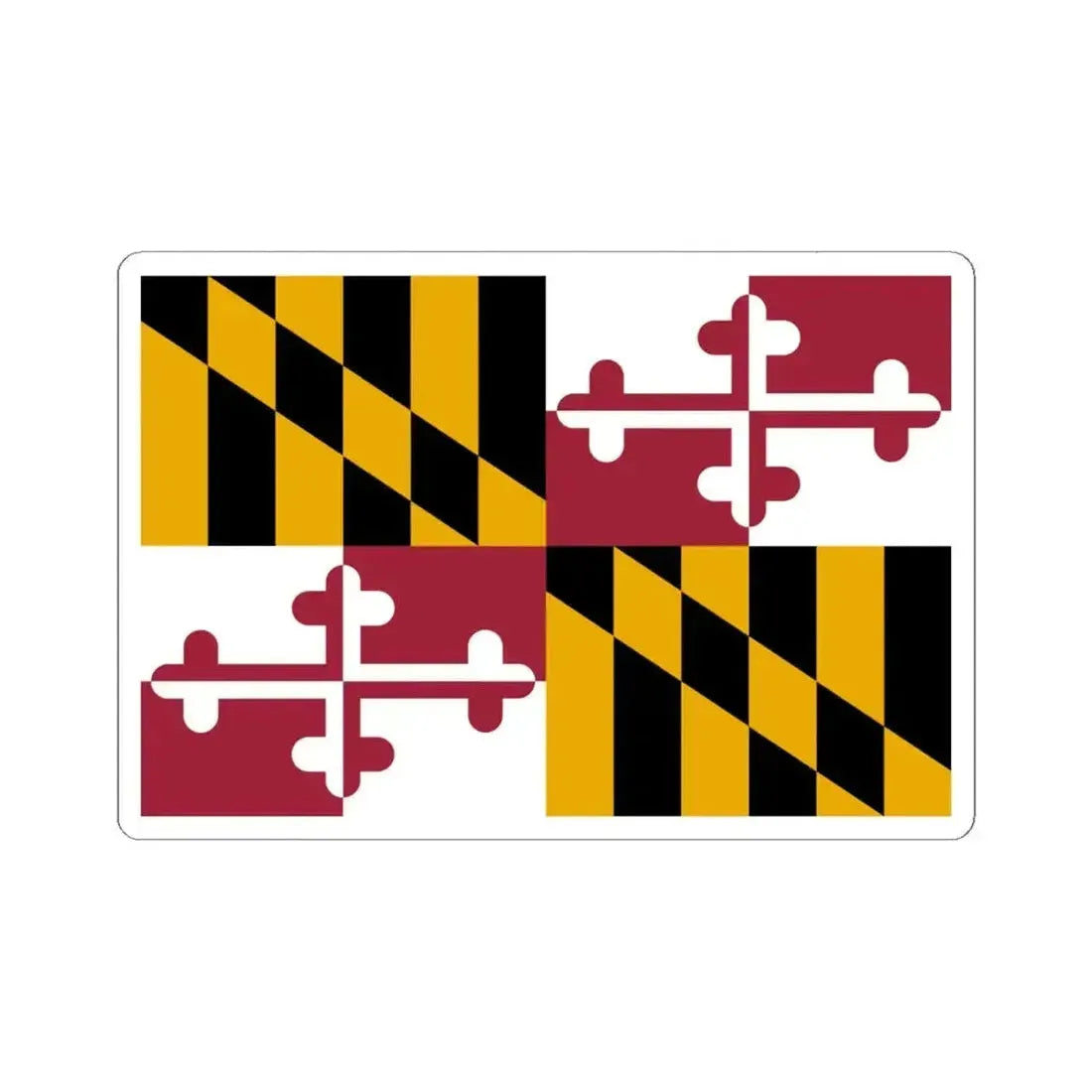 Flag of Maryland (United States) STICKER Vinyl Kiss-Cut Decal 6 Inch White - The Sticker Space