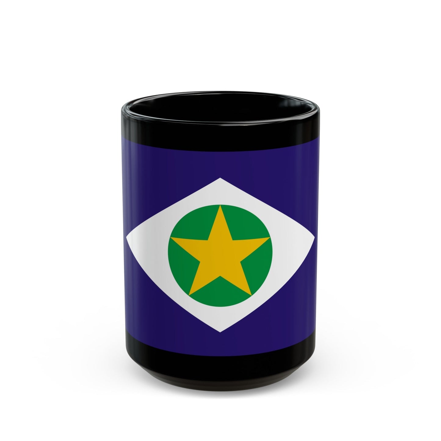 Flag of Mato Grosso Brazil - Black Coffee Mug-15oz-The Sticker Space