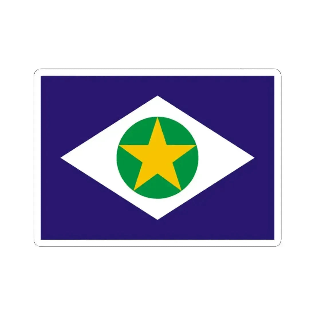 Flag of Mato Grosso Brazil - STICKER Vinyl Kiss-Cut Decal 2 Inch White - The Sticker Space