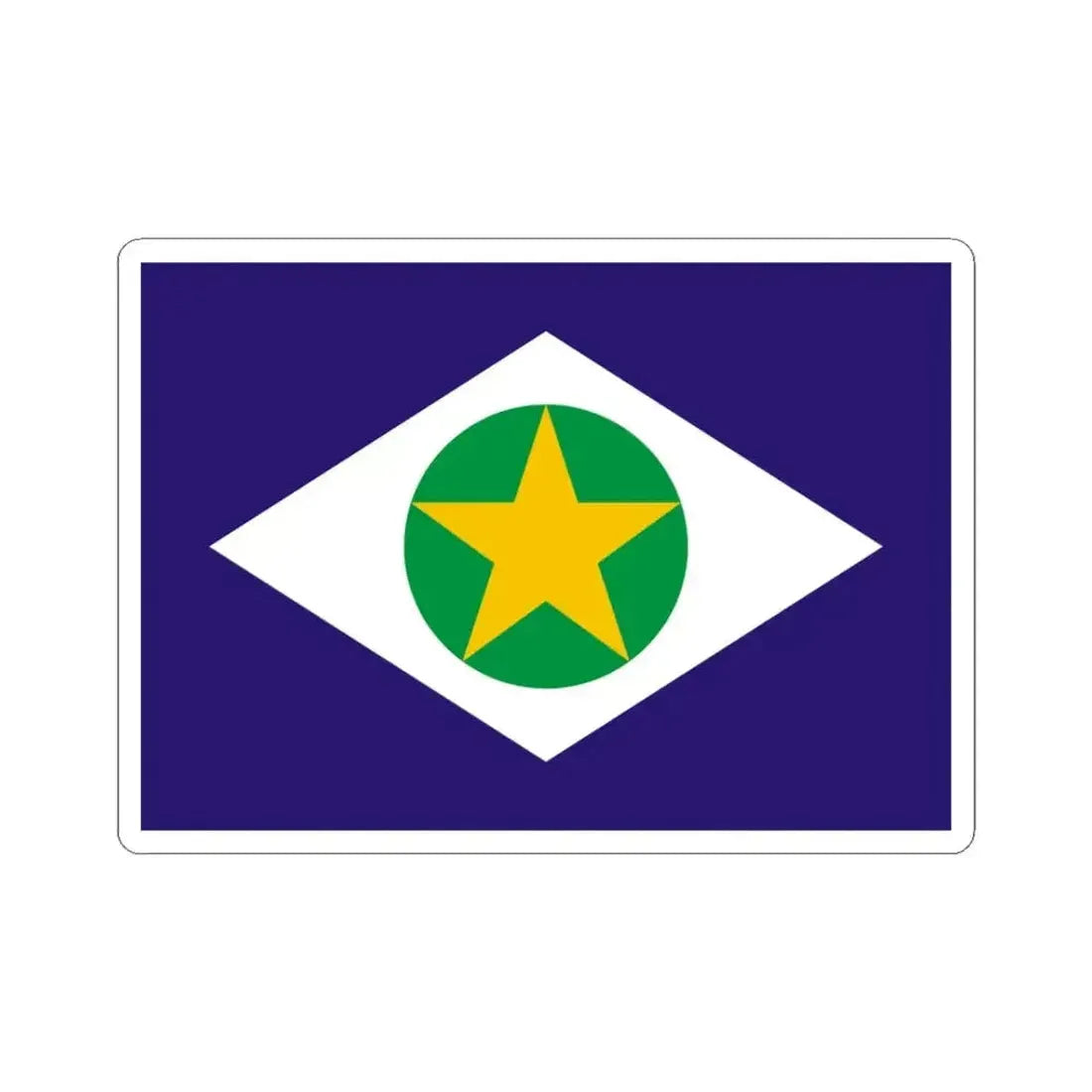 Flag of Mato Grosso Brazil - STICKER Vinyl Kiss-Cut Decal 3 Inch White - The Sticker Space
