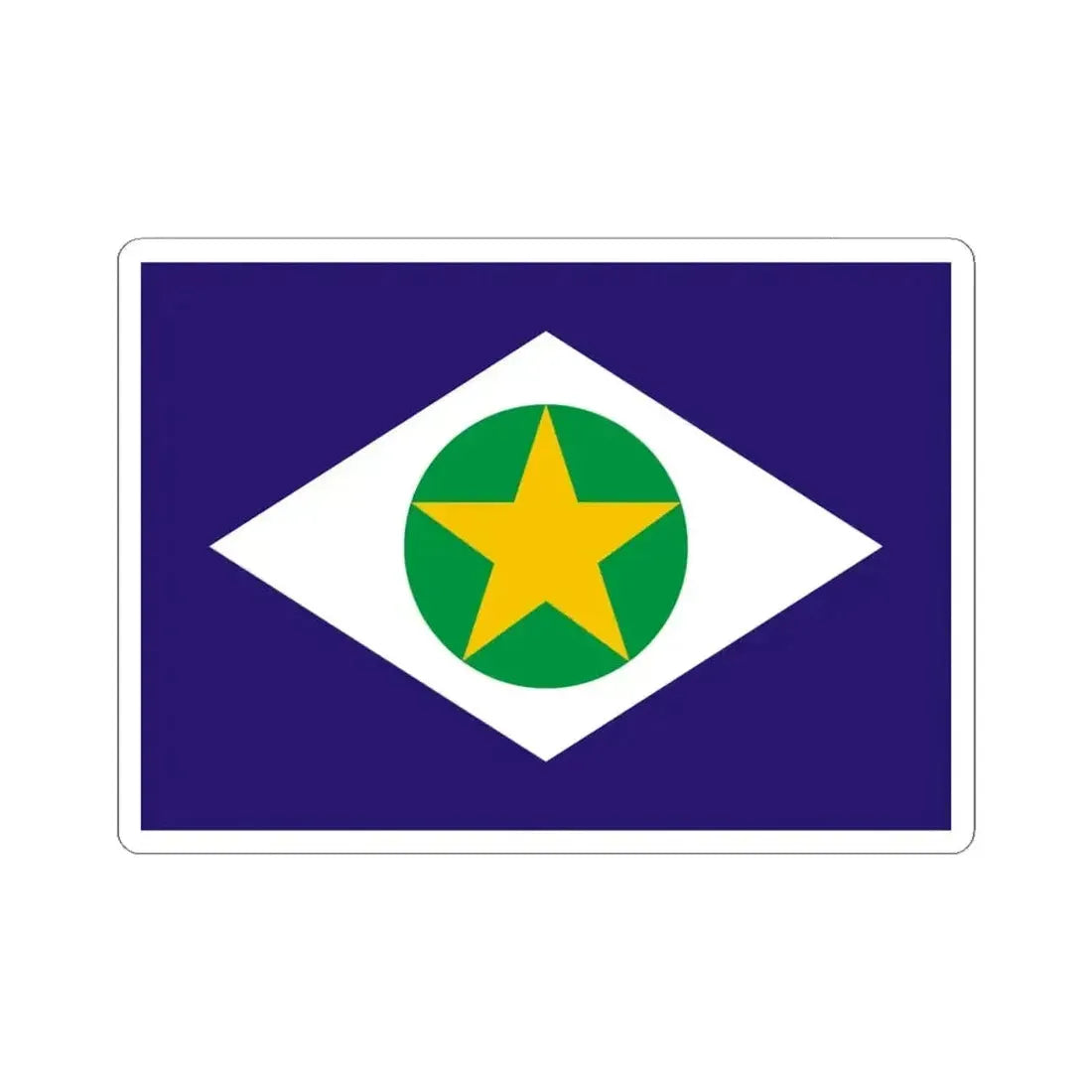 Flag of Mato Grosso Brazil - STICKER Vinyl Kiss-Cut Decal 4 Inch White - The Sticker Space