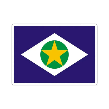 Flag of Mato Grosso Brazil - STICKER Vinyl Kiss-Cut Decal 4 Inch White - The Sticker Space