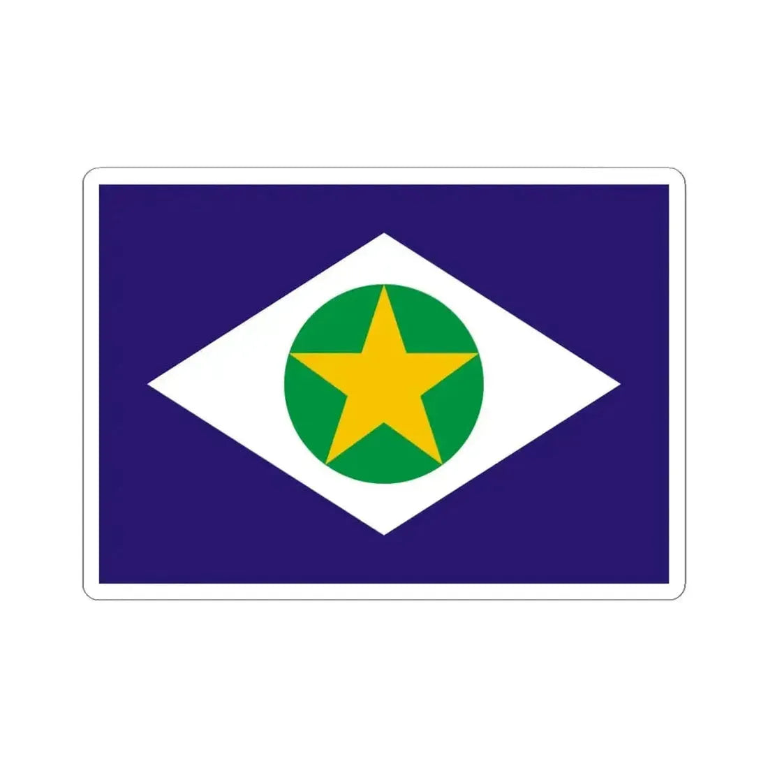 Flag of Mato Grosso Brazil - STICKER Vinyl Kiss-Cut Decal 6 Inch White - The Sticker Space