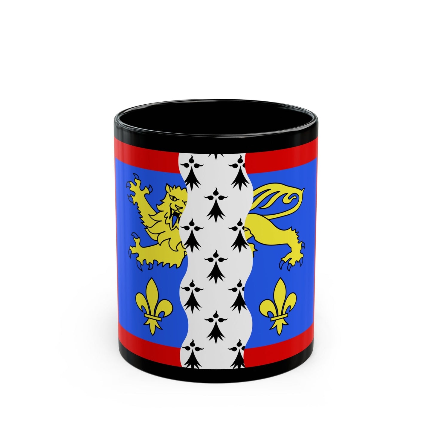 Flag of Mayenne France 2 - Black Coffee Mug-11oz-The Sticker Space