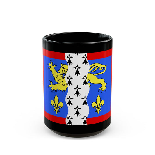 Flag of Mayenne France 2 - Black Coffee Mug-15oz-The Sticker Space