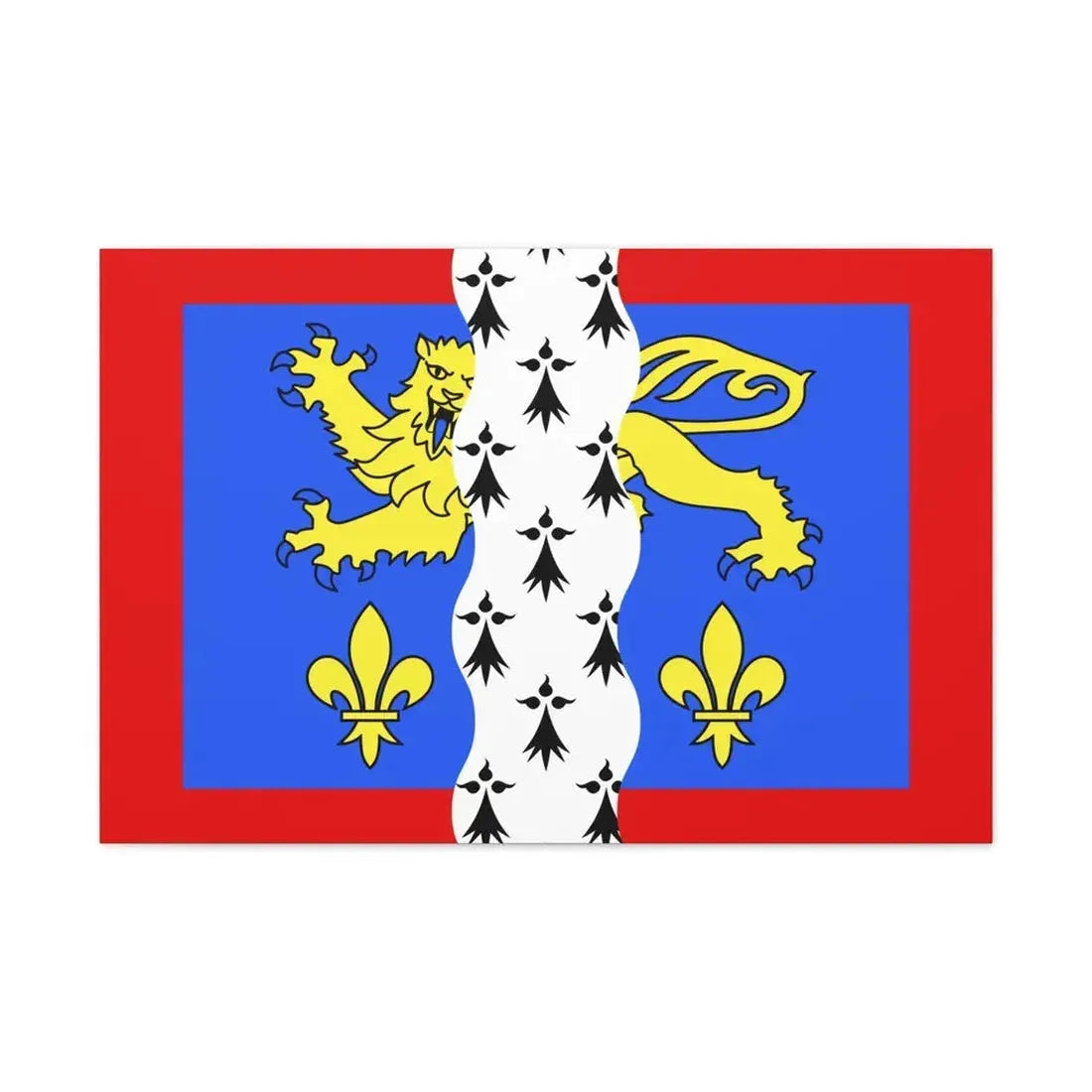 Flag of Mayenne France 2 - Canvas Wall Art 36" x 24" 1.25" - The Sticker Space