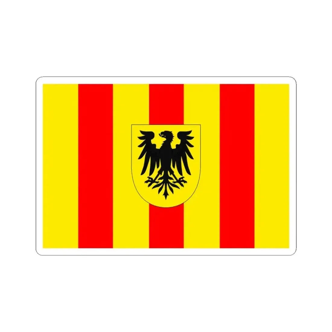 Flag of Mechlin (Belgium) STICKER Vinyl Kiss-Cut Decal 4 Inch White - The Sticker Space