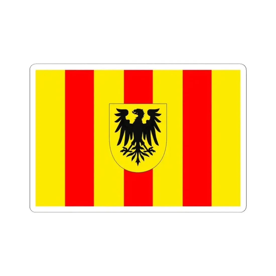 Flag of Mechlin (Belgium) STICKER Vinyl Kiss-Cut Decal 6 Inch White - The Sticker Space