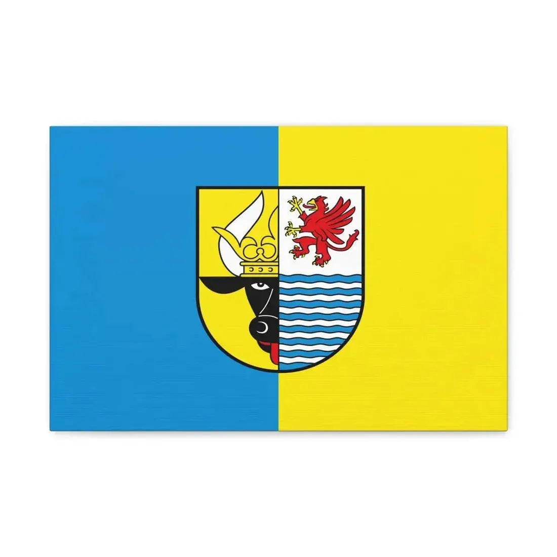 Flag of Mecklenburgische Seenplatte Germany - Canvas Wall Art 18″ x 12″ 1.25" - The Sticker Space