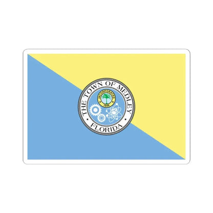 Flag of Medley Florida (United States) STICKER Vinyl Kiss-Cut Decal 2 Inch White - The Sticker Space