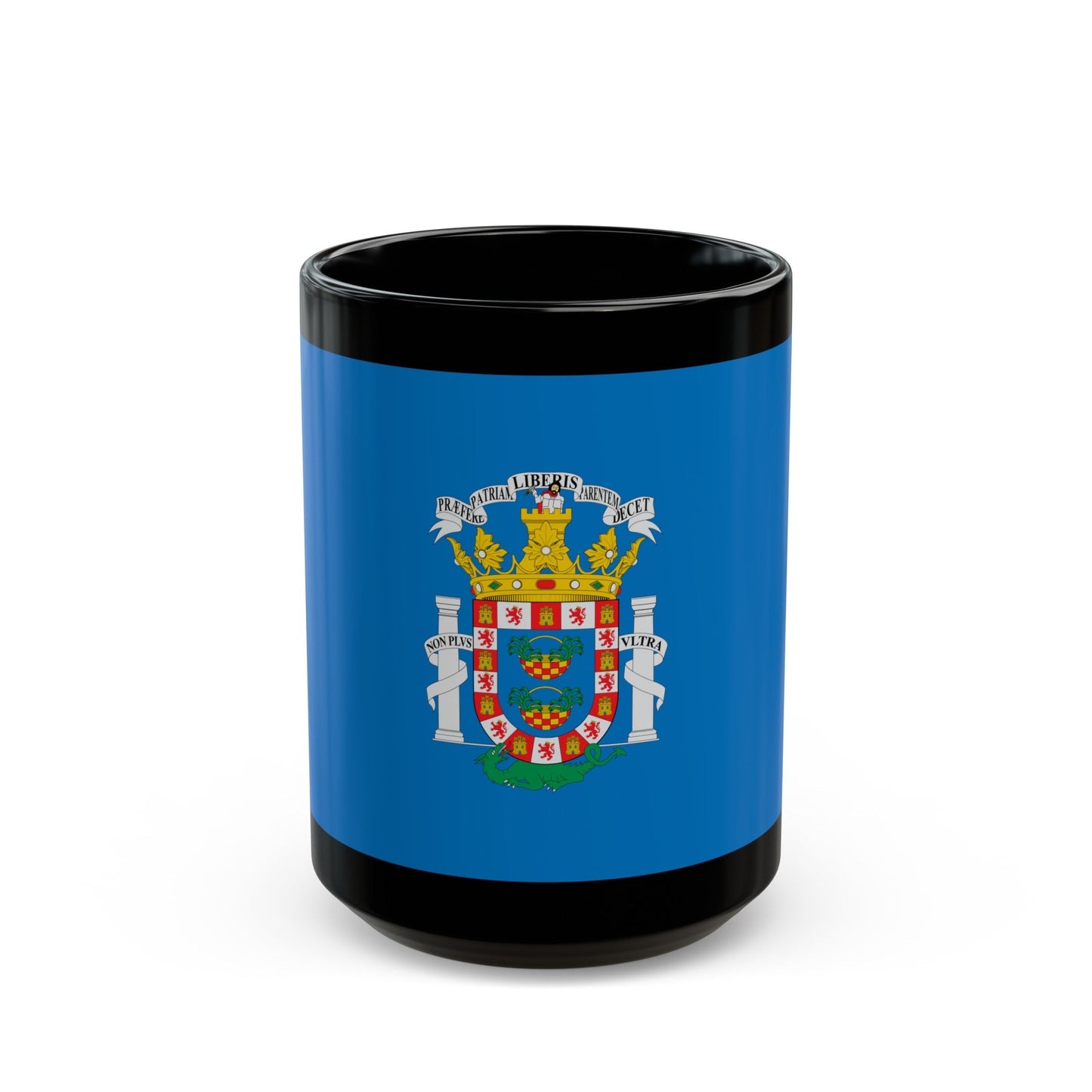 Flag of Melilla Spain - Black Coffee Mug-15oz-The Sticker Space