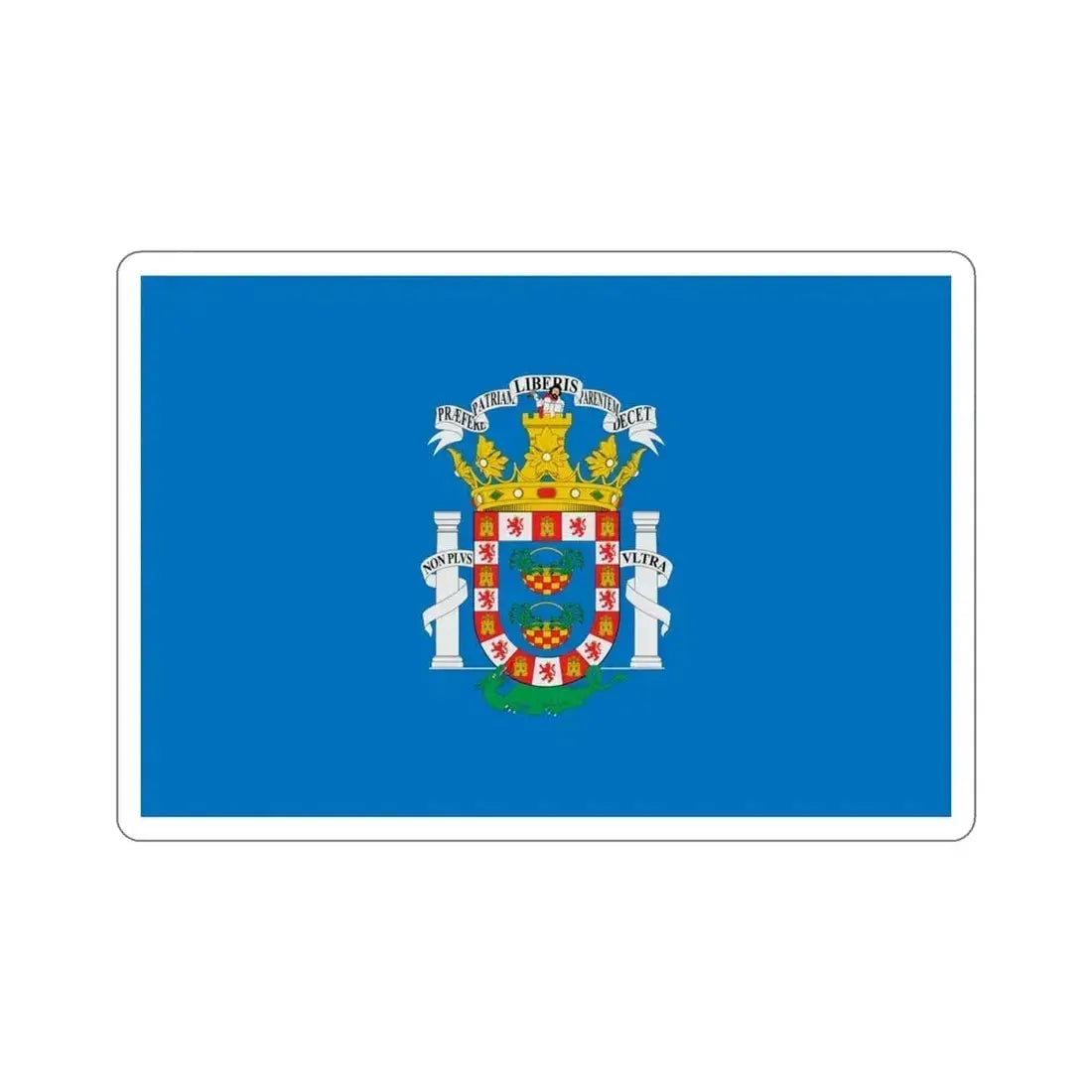 Flag of Melilla Spain STICKER Vinyl Die-Cut Decal 4 Inch - The Sticker Space