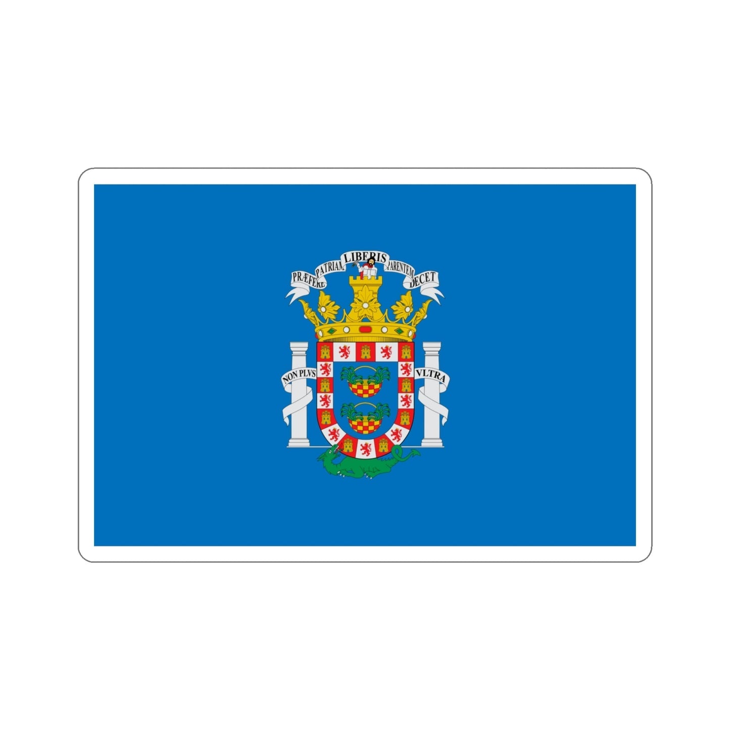 Flag of Melilla Spain STICKER Vinyl Die-Cut Decal-4 Inch-The Sticker Space