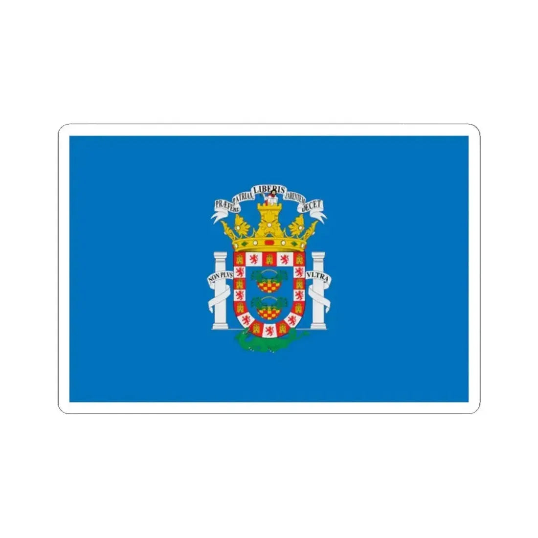 Flag of Melilla Spain - STICKER Vinyl Kiss-Cut Decal 2 Inch White - The Sticker Space