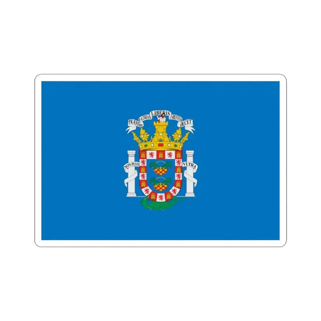 Flag of Melilla Spain - STICKER Vinyl Kiss-Cut Decal 3 Inch White - The Sticker Space