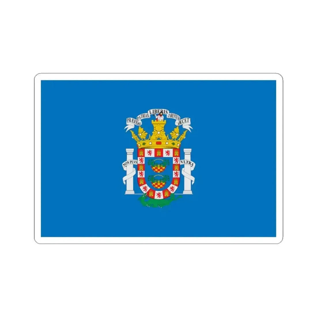 Flag of Melilla Spain - STICKER Vinyl Kiss-Cut Decal 4 Inch White - The Sticker Space