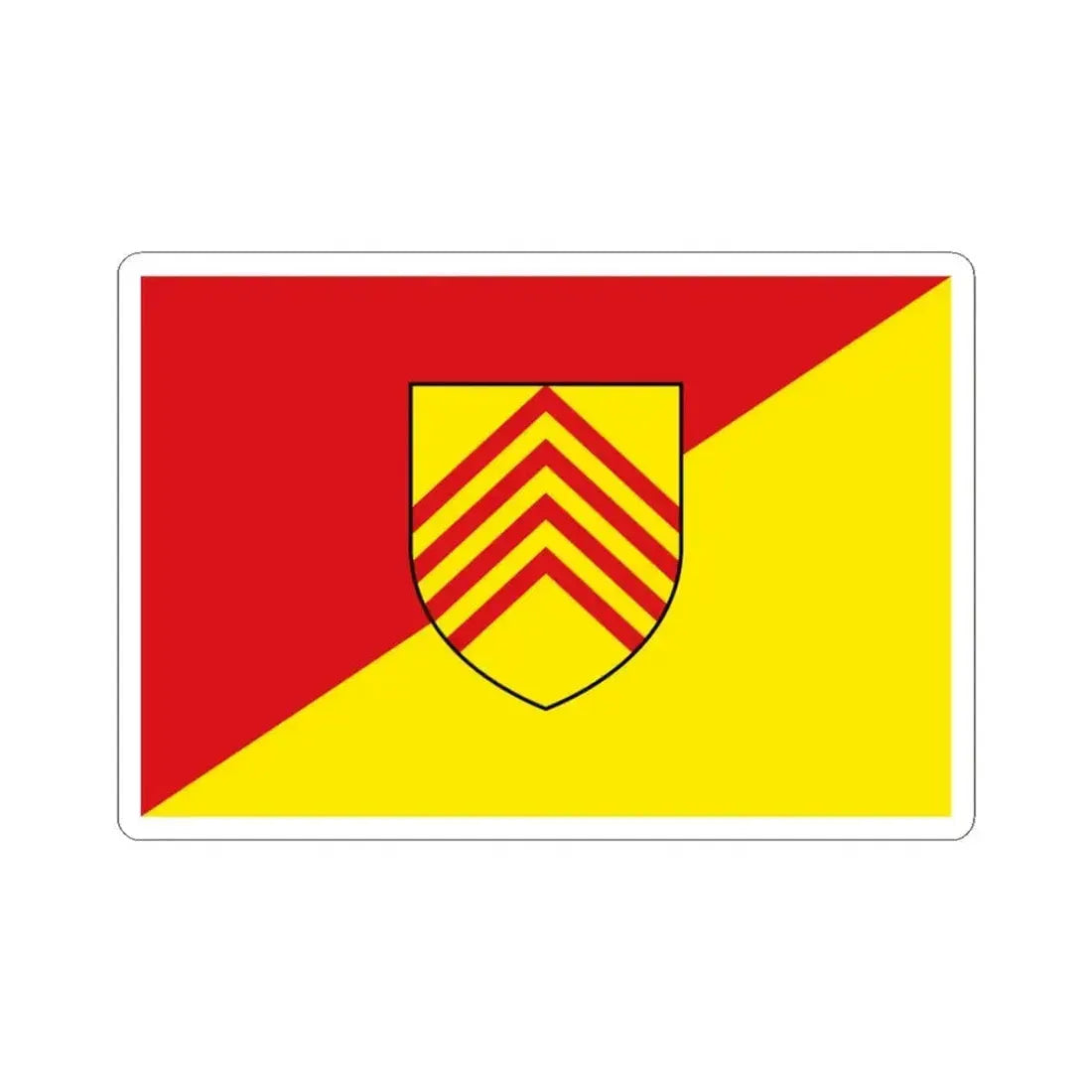 Flag of Melle (Belgium) STICKER Vinyl Kiss-Cut Decal 3 Inch White - The Sticker Space