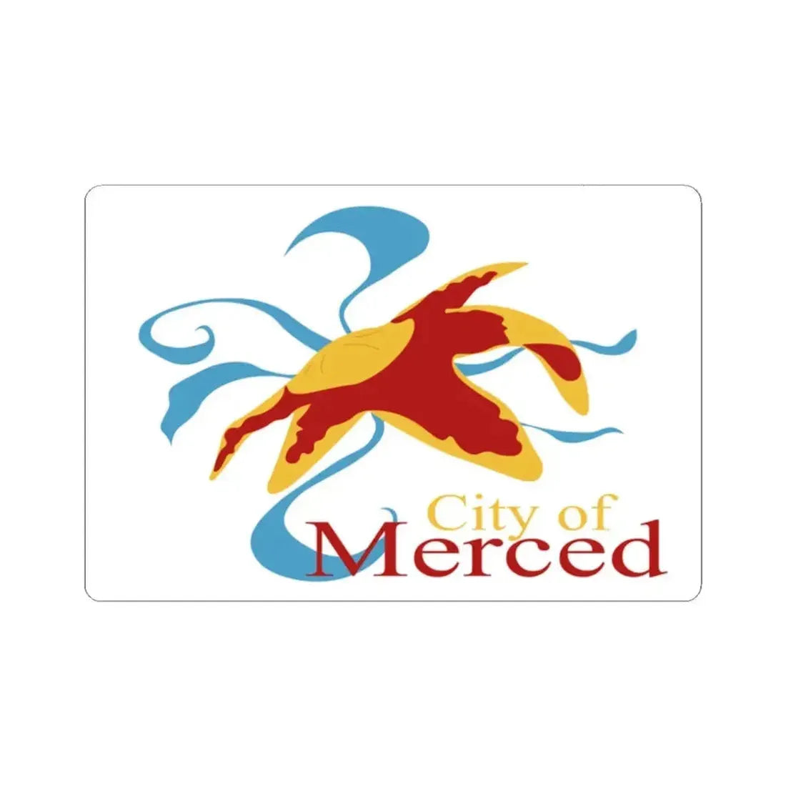 Flag of Merced California (United States) STICKER Vinyl Kiss-Cut Decal 2 Inch White - The Sticker Space