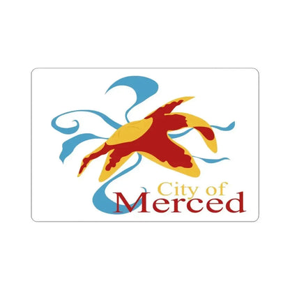 Flag of Merced California (United States) STICKER Vinyl Kiss-Cut Decal 4 Inch White - The Sticker Space