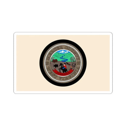 Flag of Mercer County West Virginia (United States) STICKER Vinyl Kiss-Cut Decal 6 Inch White - The Sticker Space