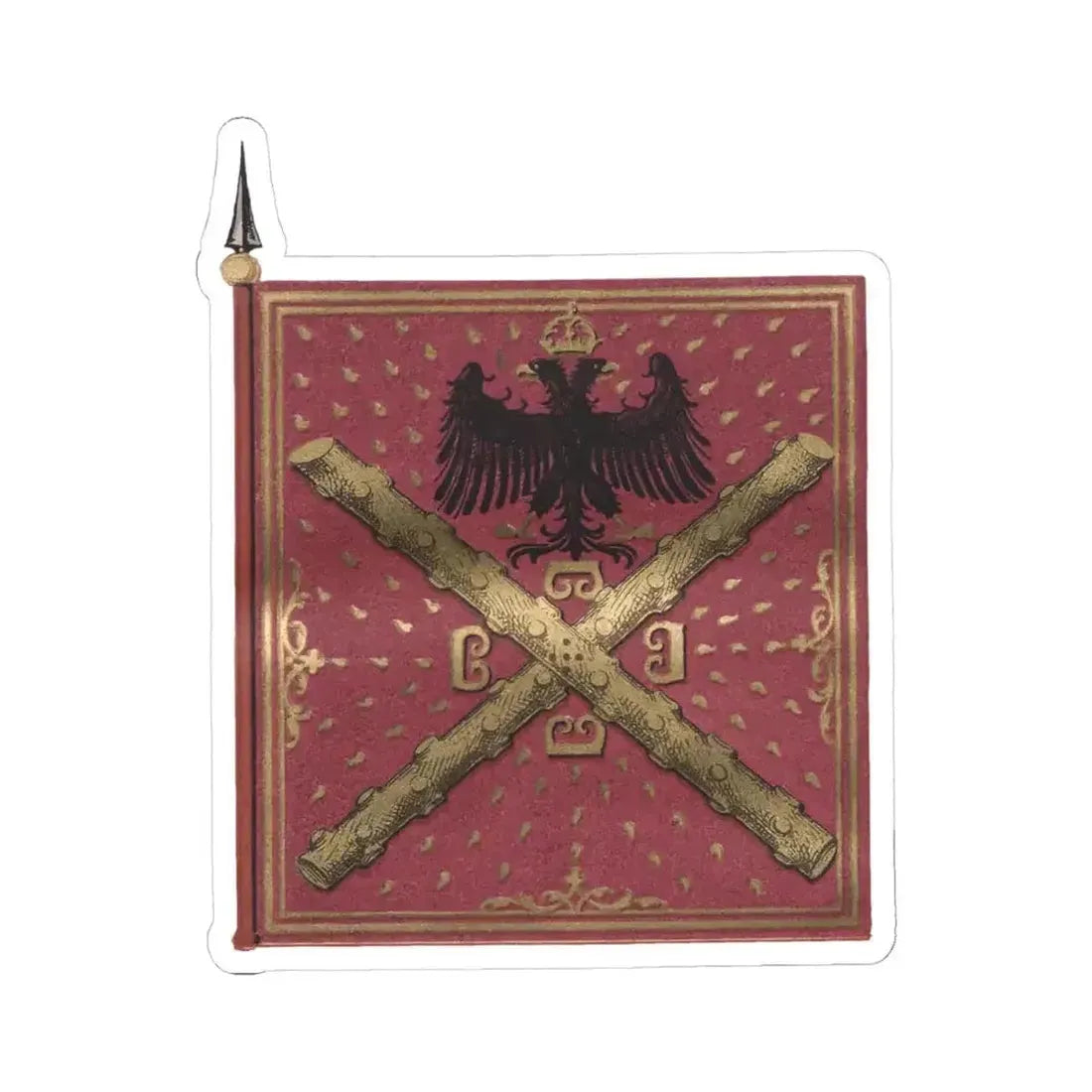 Flag of Mercurio Bua 1510 (Albania) STICKER Vinyl Kiss-Cut Decal 4 Inch White - The Sticker Space