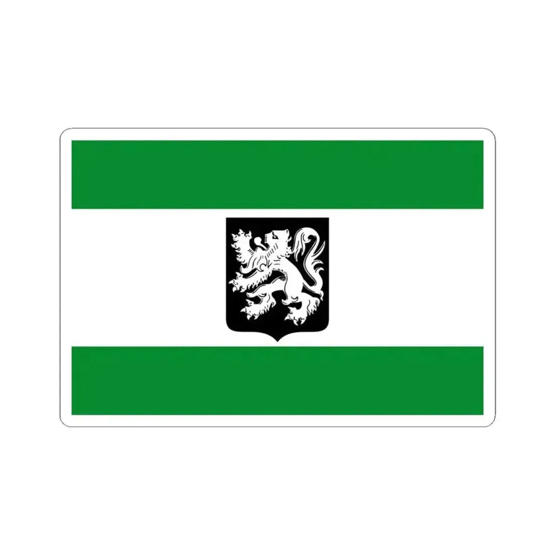 Flag of Merksplas (Belgium) STICKER Vinyl Kiss-Cut Decal 4 Inch White - The Sticker Space