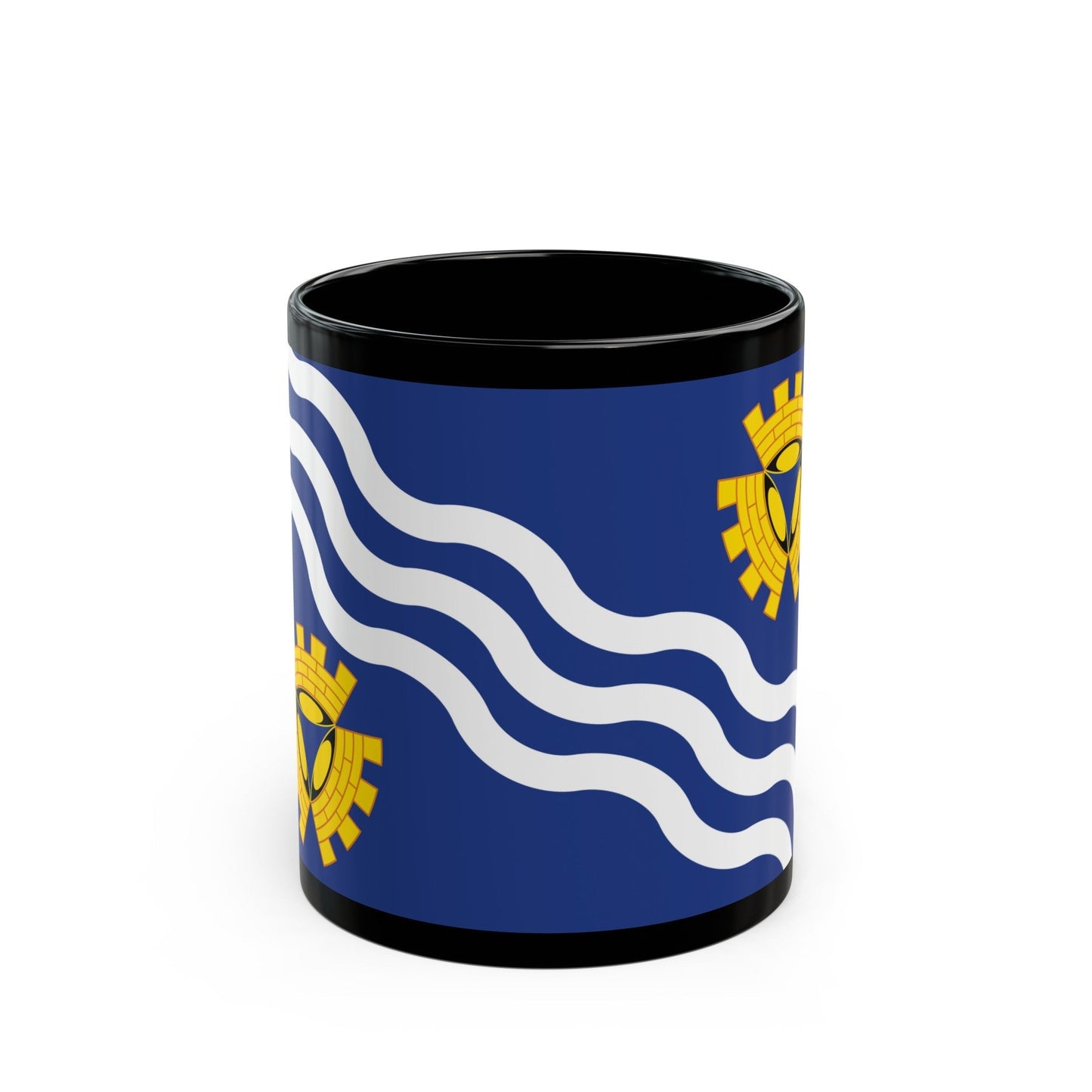 Flag of Merseyside UK - Black Coffee Mug-11oz-The Sticker Space