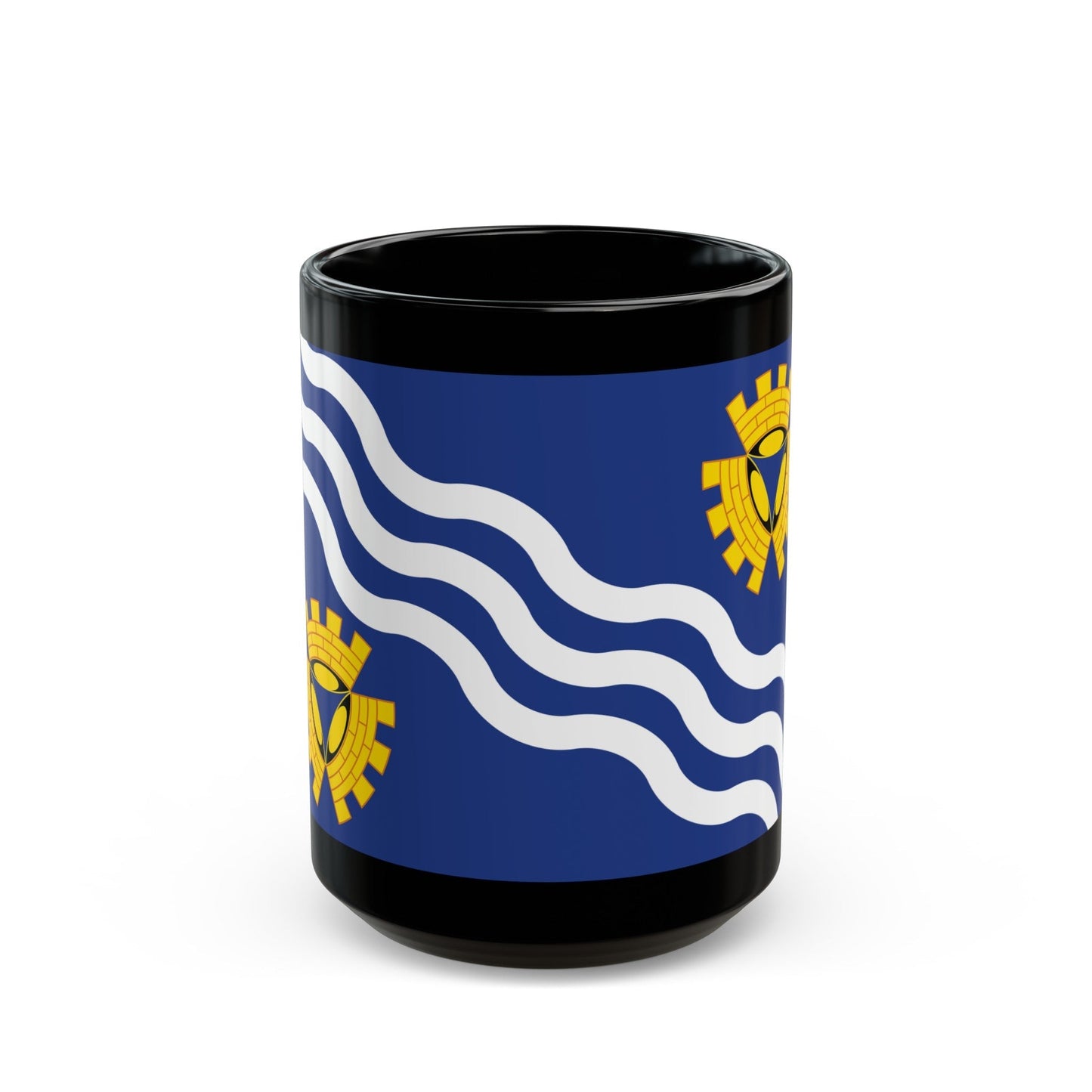 Flag of Merseyside UK - Black Coffee Mug-15oz-The Sticker Space