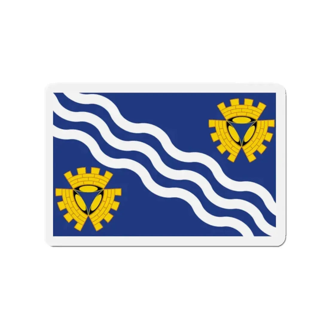 Flag of Merseyside UK - Refrigerator Magnet 2 Inch - The Sticker Space