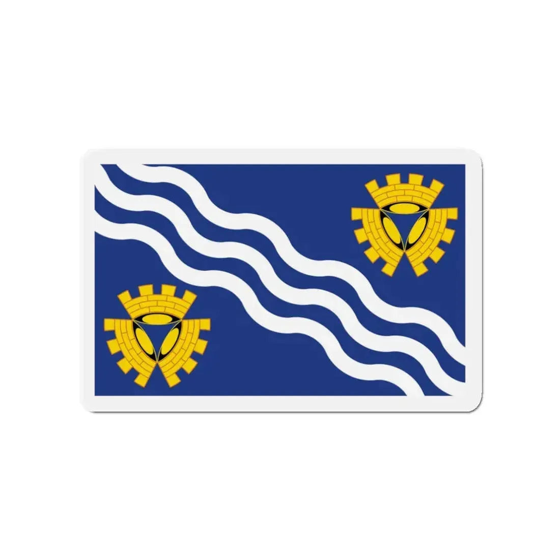 Flag of Merseyside UK - Refrigerator Magnet 3 Inch - The Sticker Space