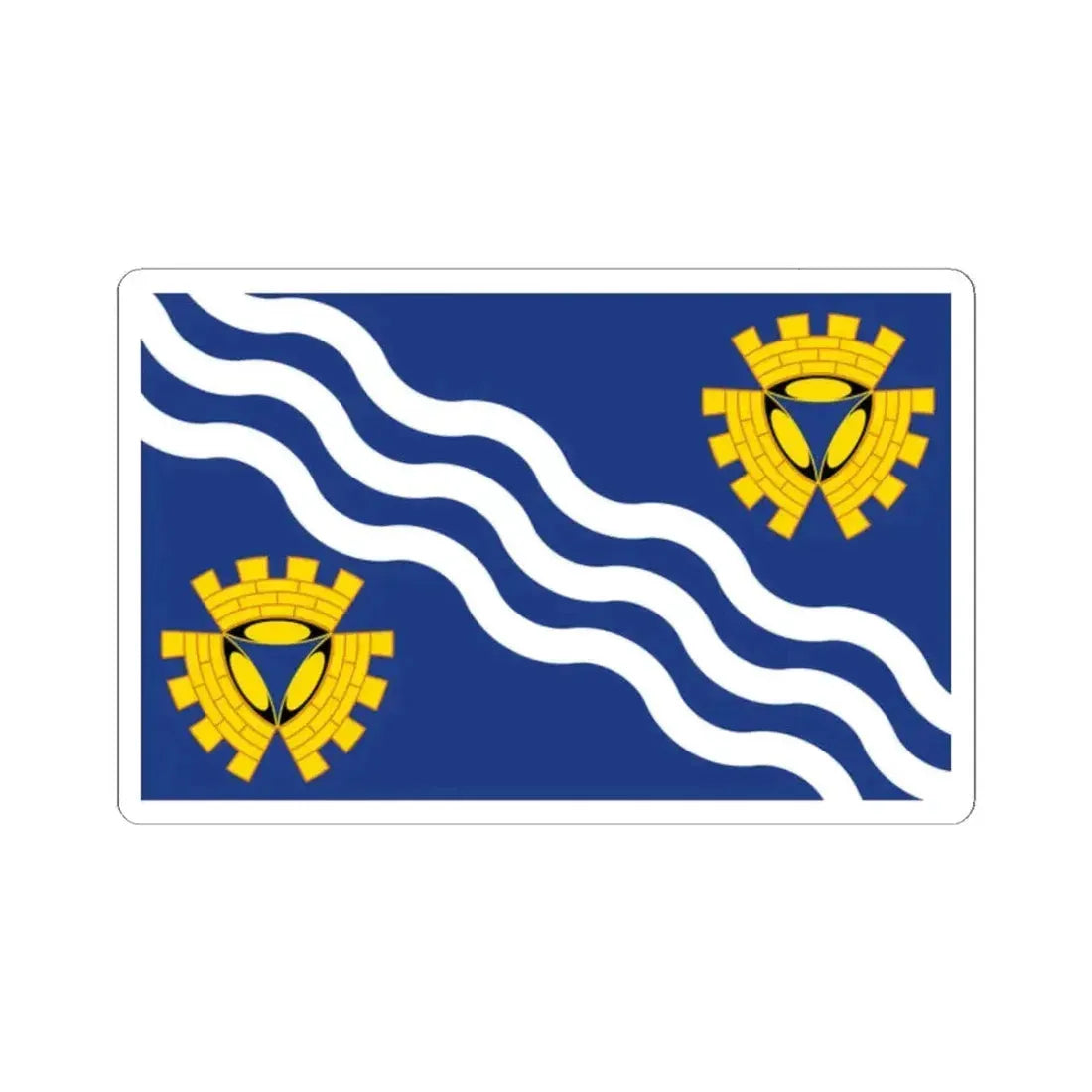 Flag of Merseyside UK - STICKER Vinyl Kiss-Cut Decal 2 Inch White - The Sticker Space